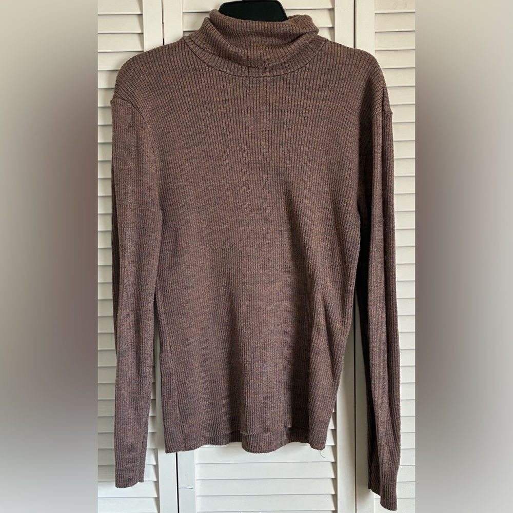 VNTG 70s The Damon turtle woman’s Tan Crewneck Sweater (xL)